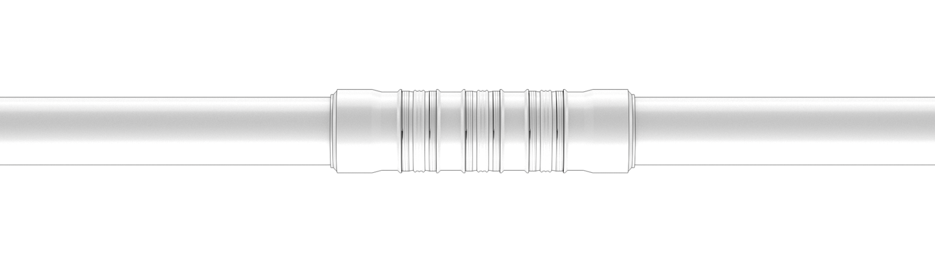 Rendered view of Welltec Light Packer showing symmetrical seals for zonal isolation in a cylindrical downhole assembly.