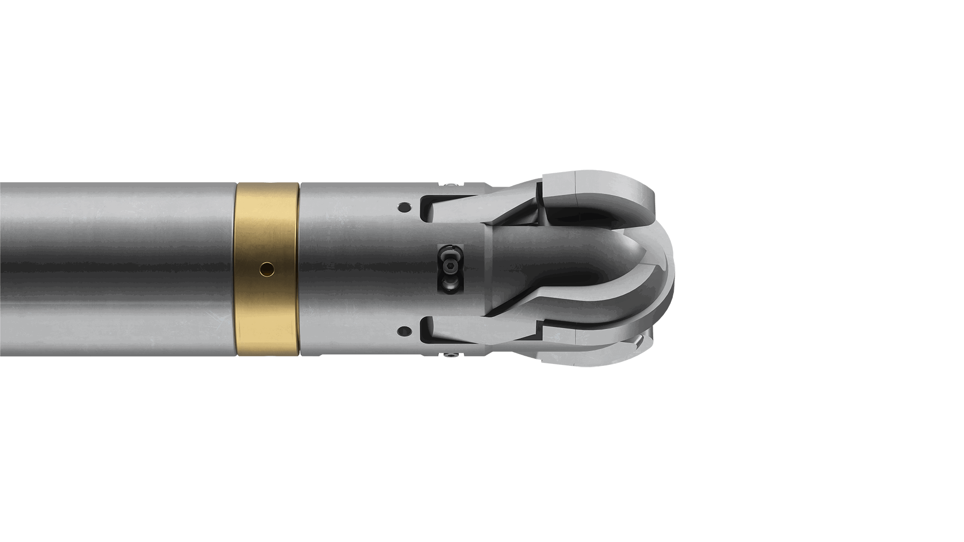 Welltec Auger HDR tool with a metallic body and gold-colored section, designed for heavy debris removal in downhole operations.