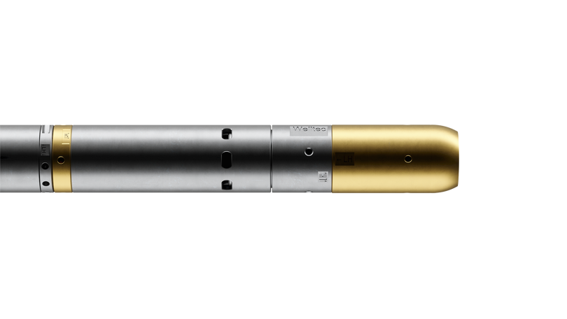 Well Cleaner® Power Suction Tool with a metallic body, gold-colored section, and suction mechanism for effective downhole cleaning.