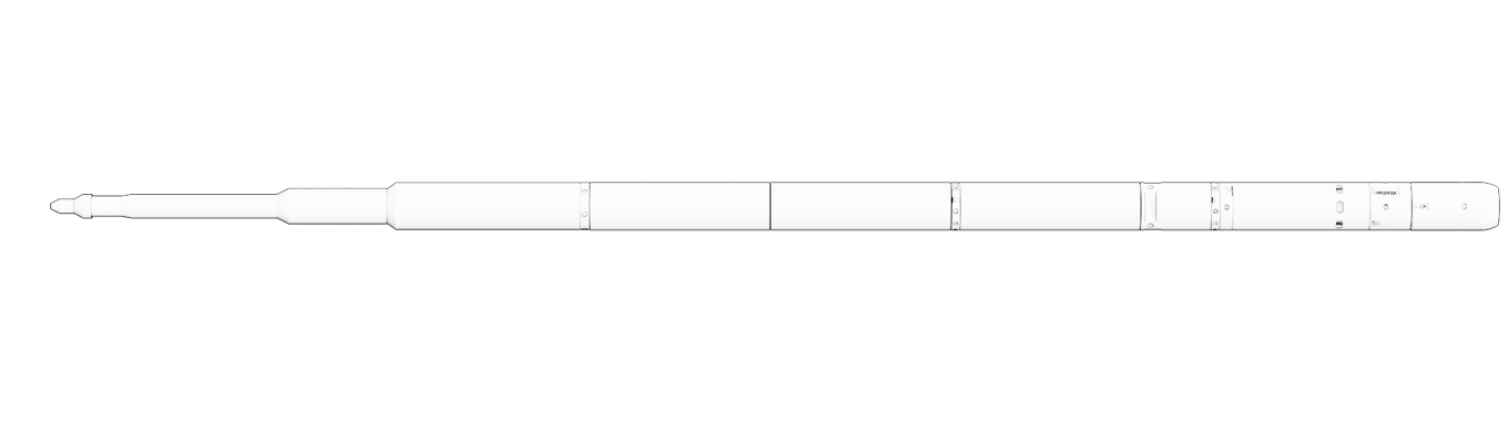 Render of a Well Cleaner Power Suction Tool used for removing debris from wellbores in downhole operations.