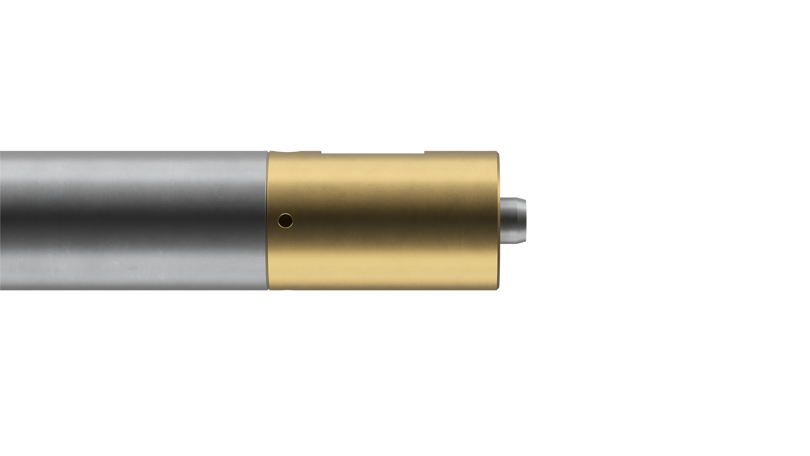 Welltec Swivel tool with a metallic body and a gold-colored section, designed for precise downhole operations.