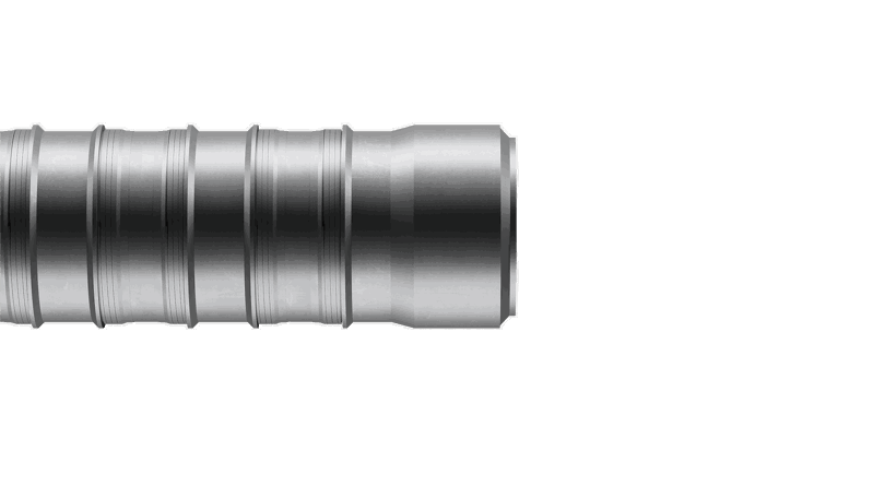 Close-up of a Welltec tool showcasing precision grooves and a seal, designed for downhole applications and zonal isolation in well completions.