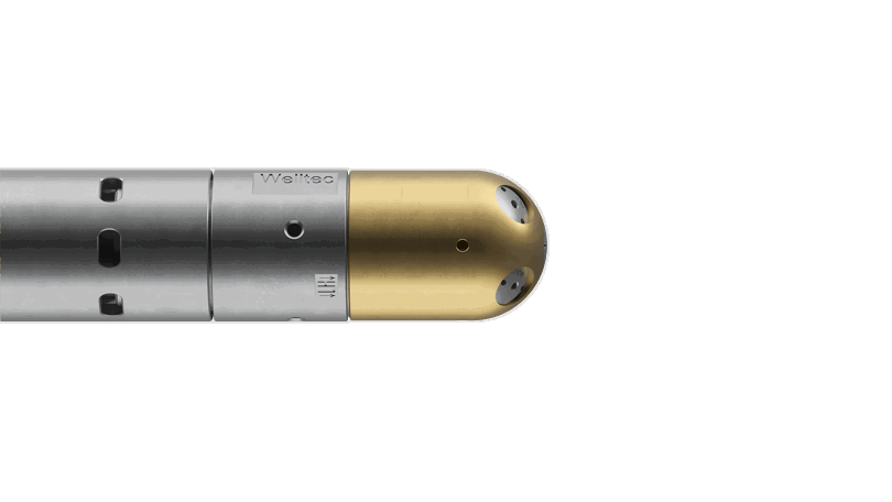 Well Cleaner Downhole Jetting Tool with a metallic body and gold-colored section, designed for effective jetting in downhole operations.