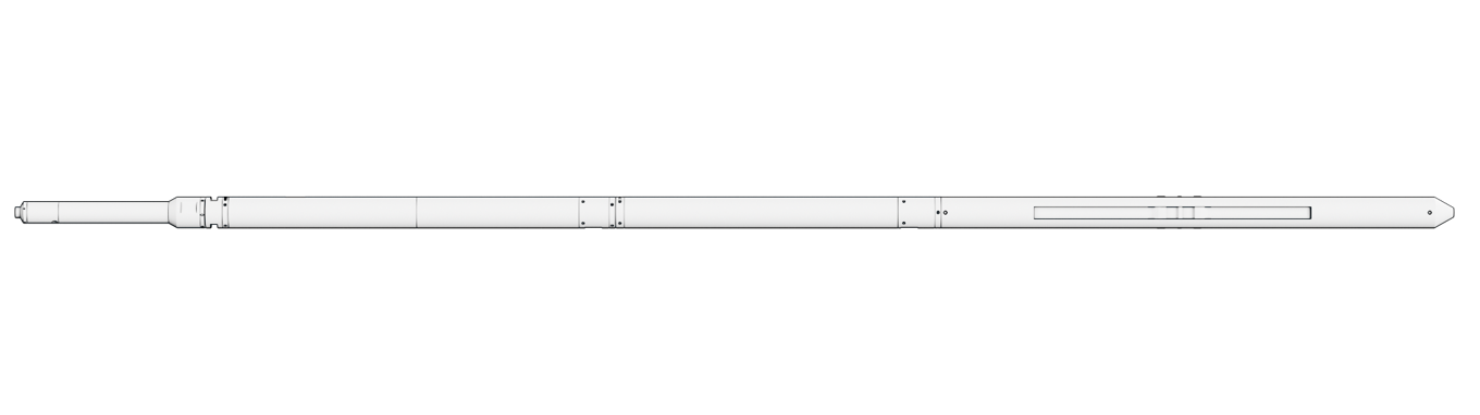 Render of Welltec Well Key Hex tool used for intervention tasks inside a wellbore.